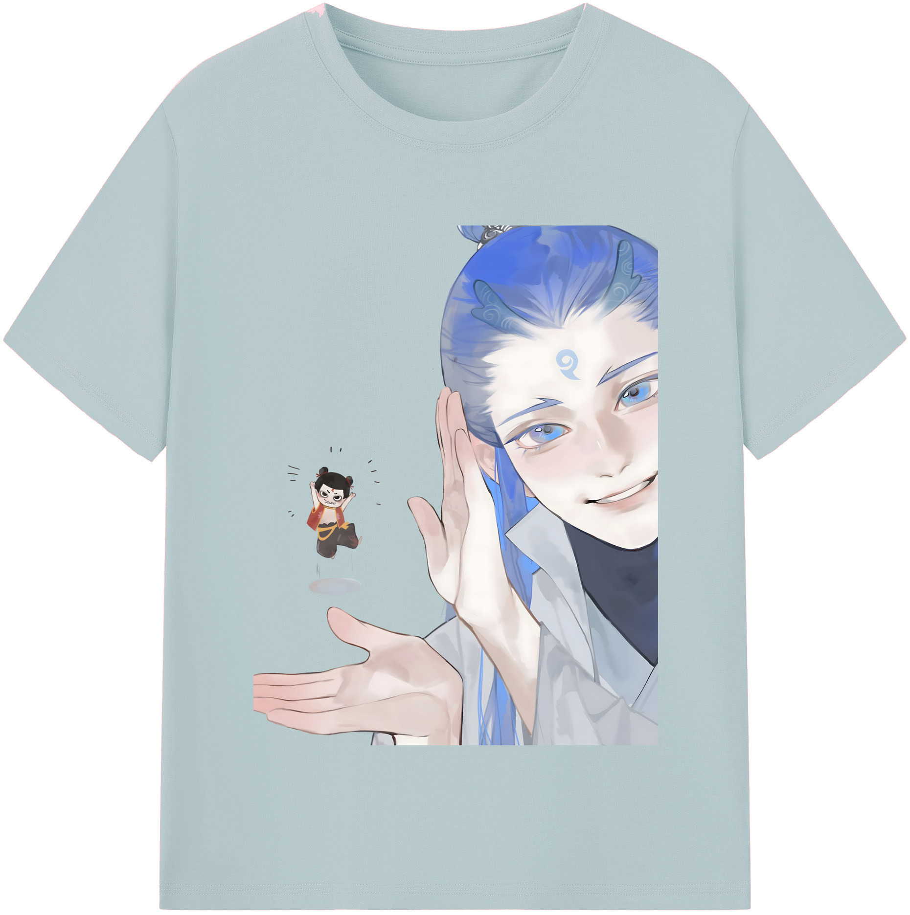 （画像用） Ne Zha 2 ナタ 魔童の大暴れ 綿100％半袖Tシャツ（フロントプリント）